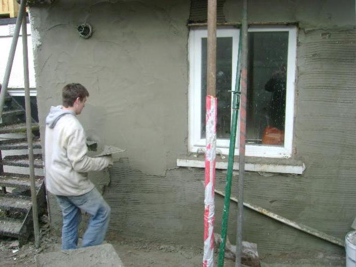 Оштукатуривание кирпичных фасадов