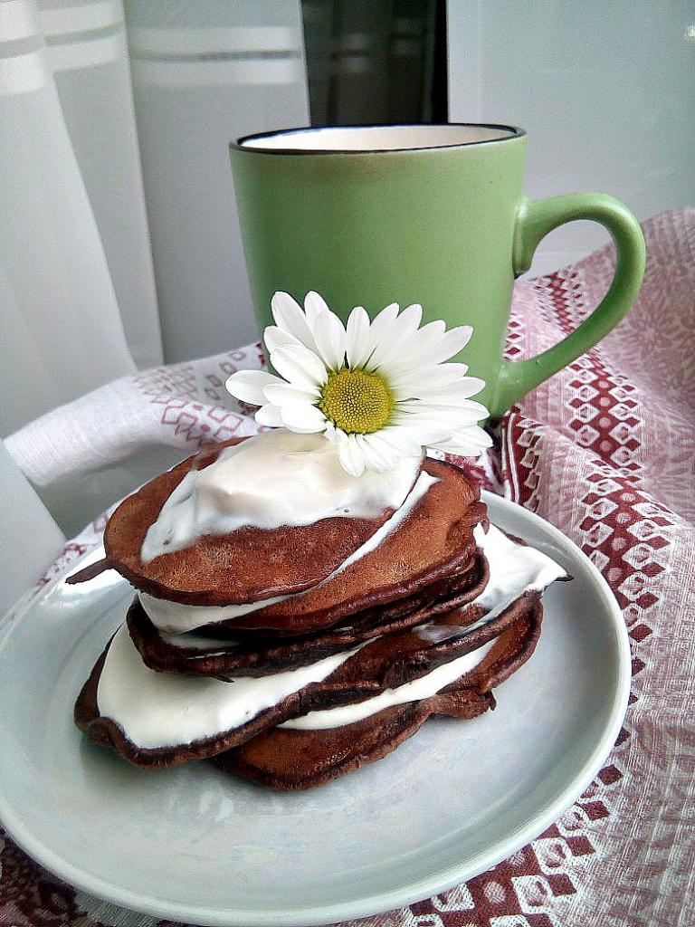 Шоколадные панкейки с какао