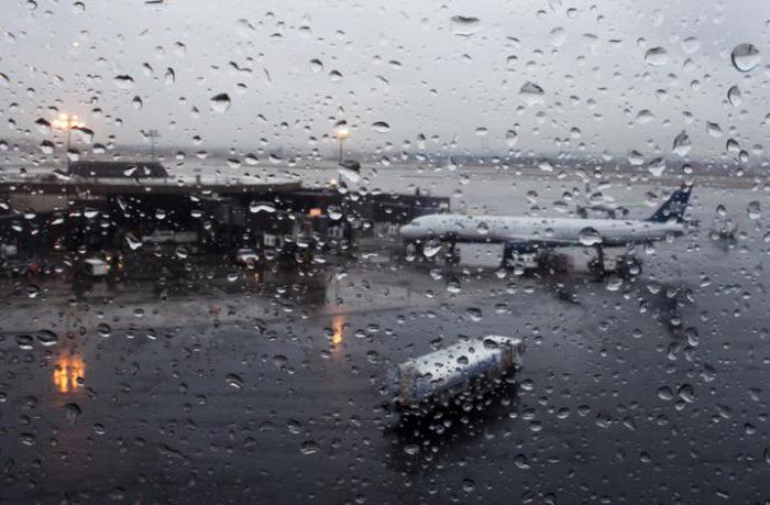 посадка самолета в дождь