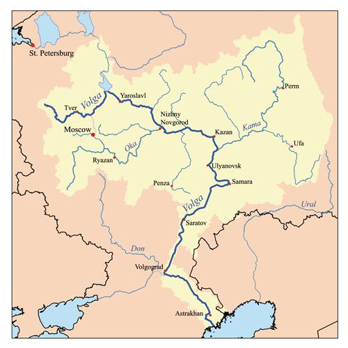 исток реки волга на карте
