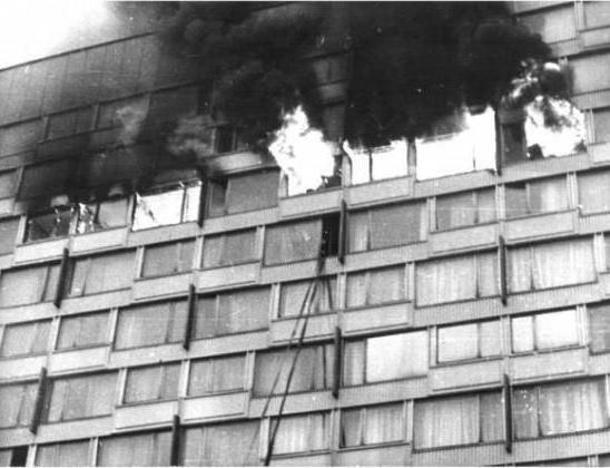 Гостиница Ленинград пожар 1991