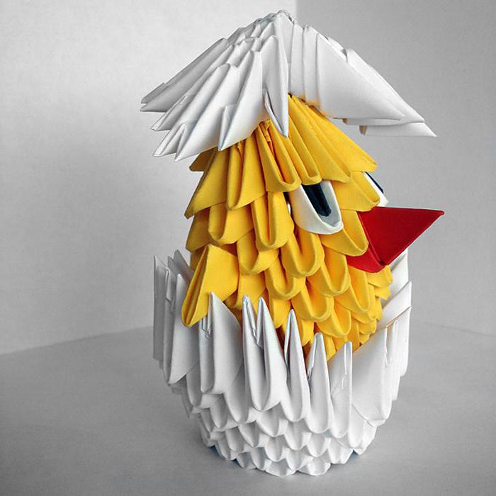 модульное оригами цыплята