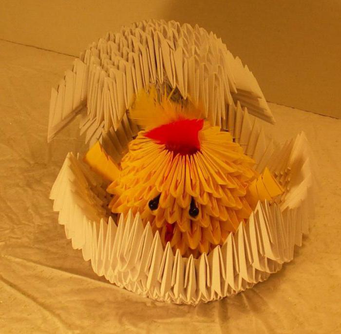 модульное оригами цыпленка