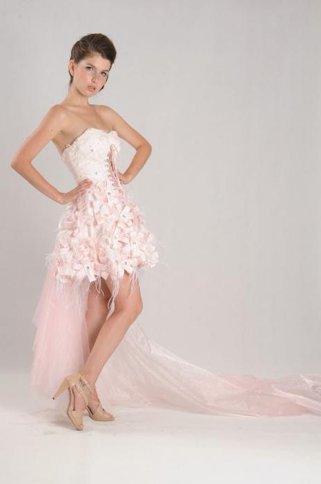 розовое свадебное платье фото короткое