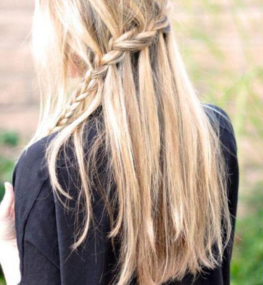 плетение кос набок на длинные волосы