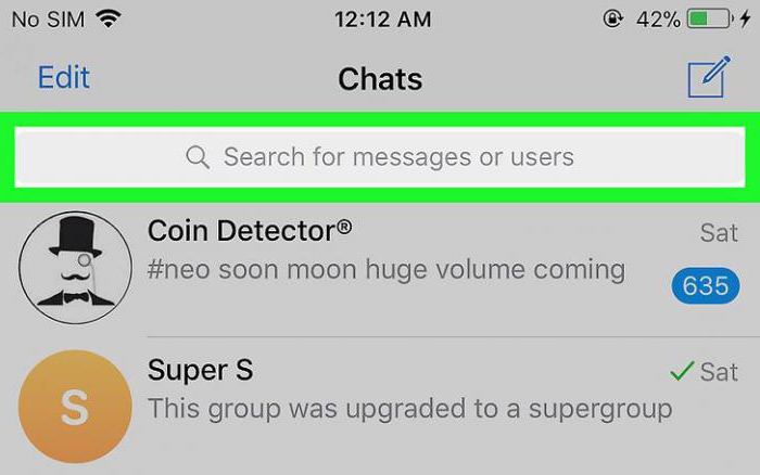 как найти канал в телеграмме iphone