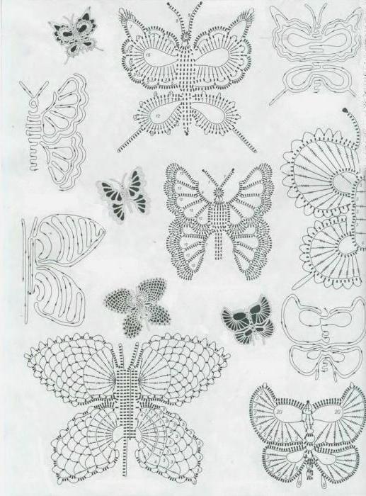 бабочка крючком схема и описание с фото 
