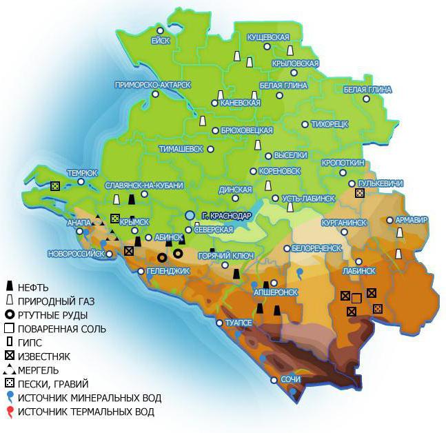 карта полезных ископаемых краснодарского края