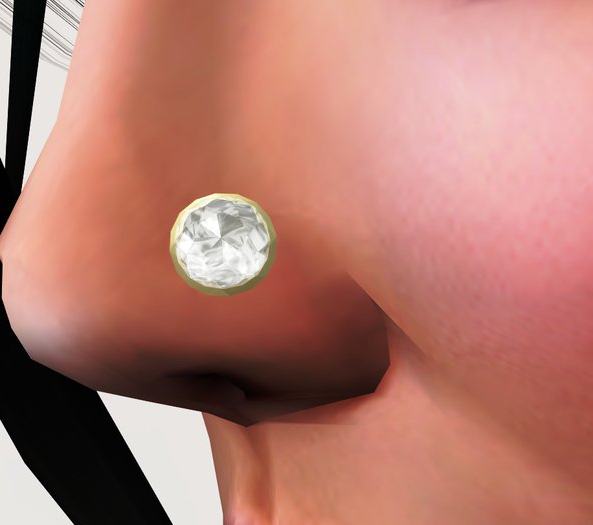пирсинг в нос с бриллиантом