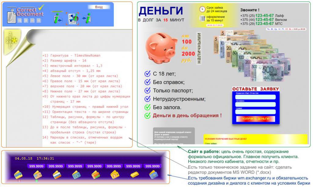 Простые примеры оформления