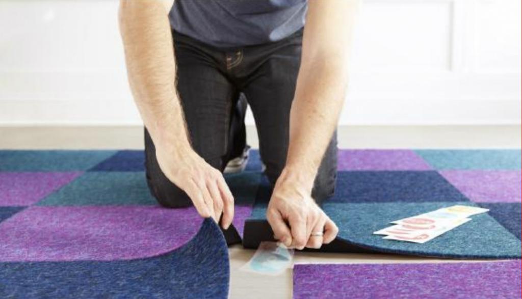 монтаж ковровой плитки без клея