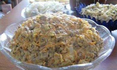 Салат "Обжорка" рецепт с курицей и грибами
