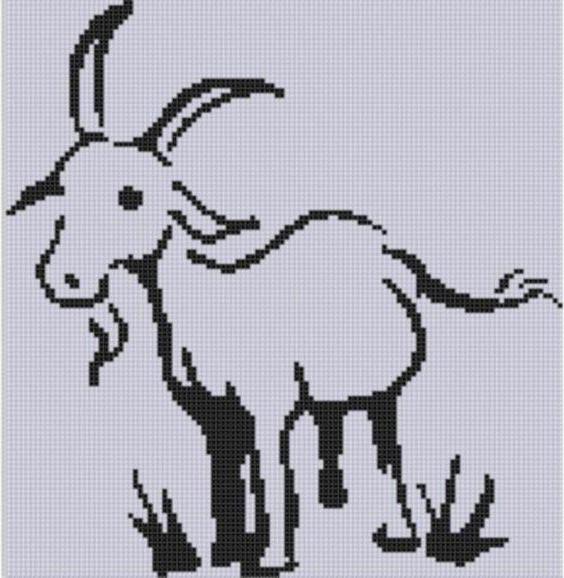 схема вышивки крестом коза