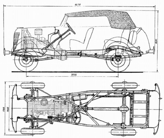 Схема автомобиля ГАЗ-61