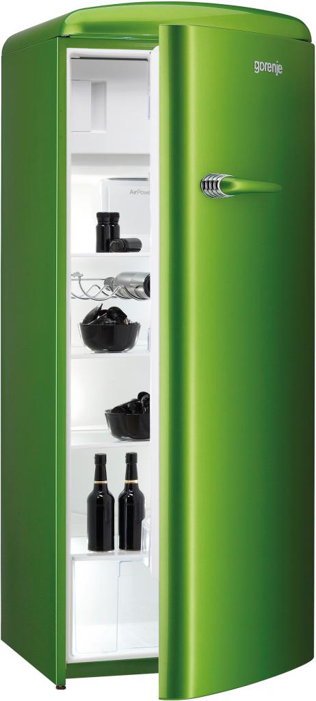 Зеленый холодильник "Горение" в стиле ретро