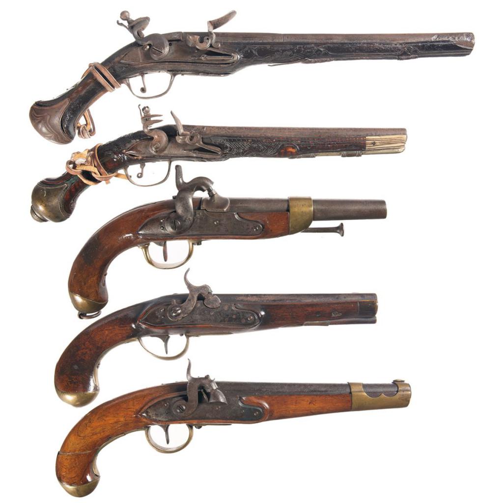 Кремневые старинные пистолеты