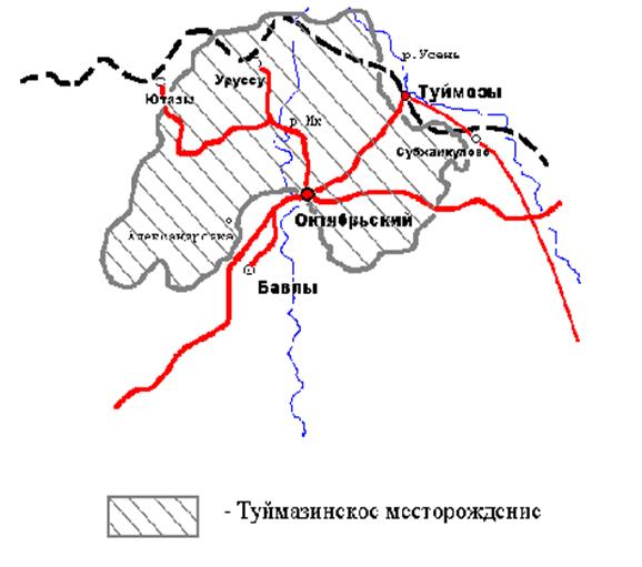 Карта Туймазинского месторождения