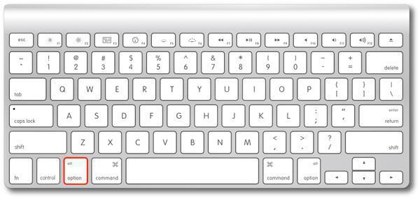 Как выглядит кнопка Option на Mac
