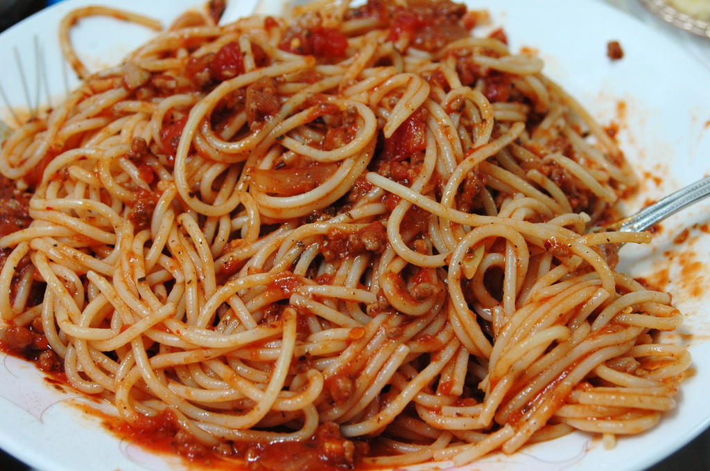 паста к спагетти с фаршем