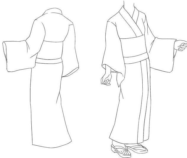 эскиз японского национального костюма