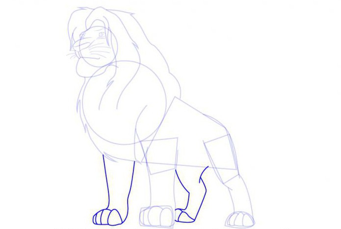 как нарисовать поэтапно короля льва 