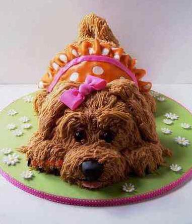 торт в виде собаки из крема