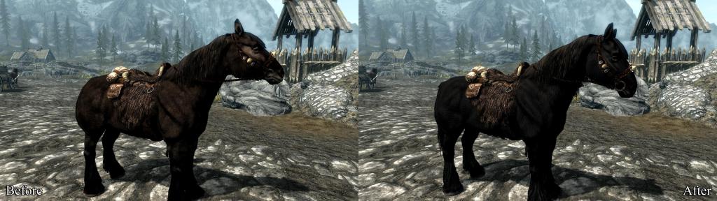 Мод на лошадей в "Скайрим" Enhanced Horse Skins