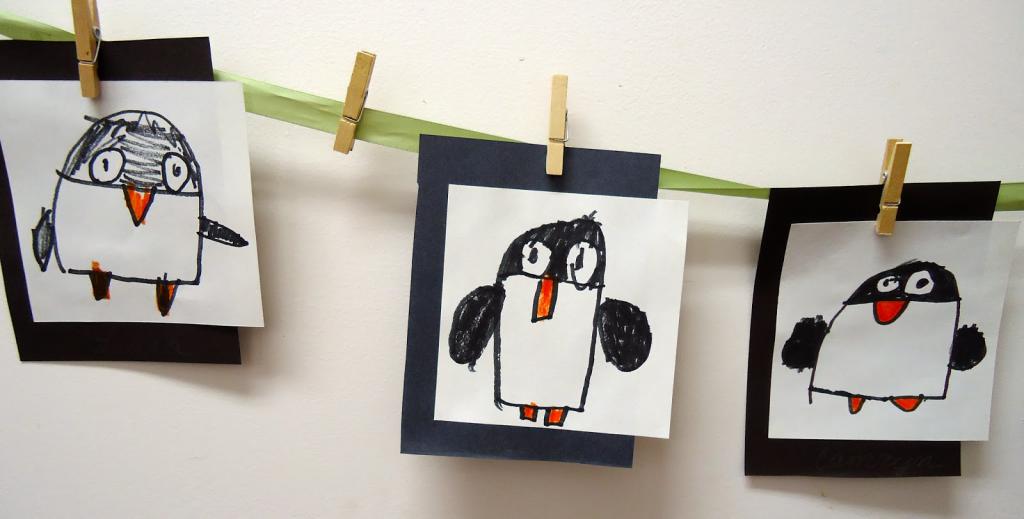 Детские рисунки пингвинов