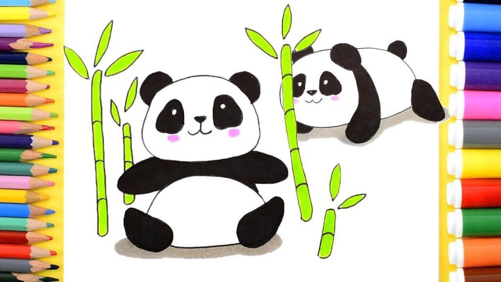Забавная панда рисунок