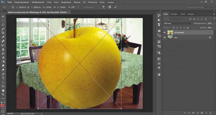 как в фотошопе изменить размер слоя