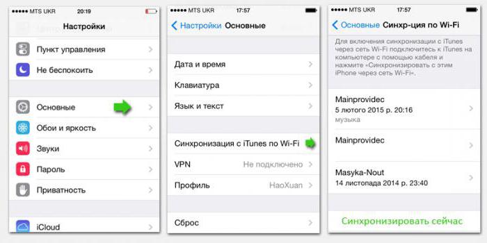 как синхронизировать iphone с компьютером через wifi