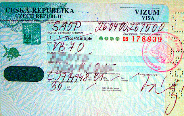 Анкета на чешскую визу образец