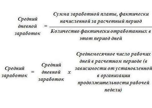 расчёт среднемесячного заработка