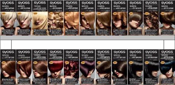 Краски для волос Syoss: палитра цветов, фото