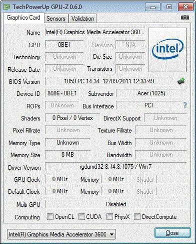 intel gma 3600