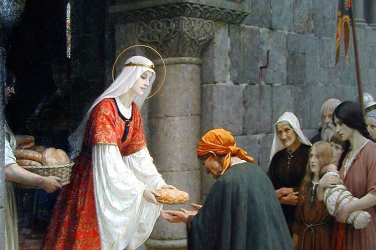 Святая Елизавета угощает верующих