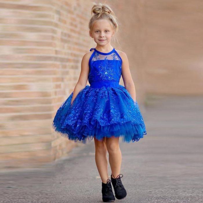 платье для девочки синего цвета 