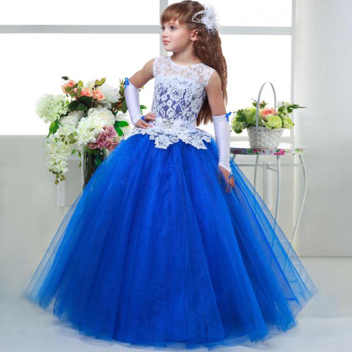 нарядное синее платье для девочки