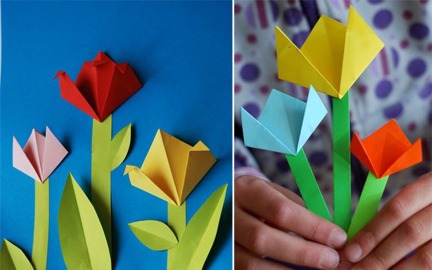 оригами тюльпана