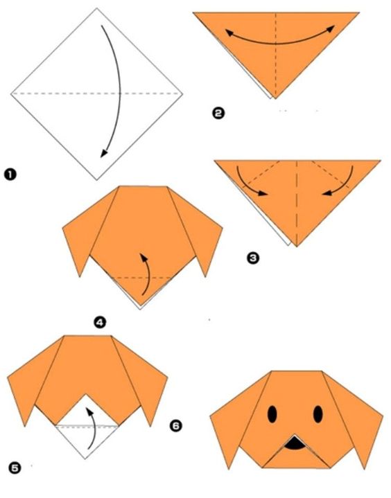 собачка оригами