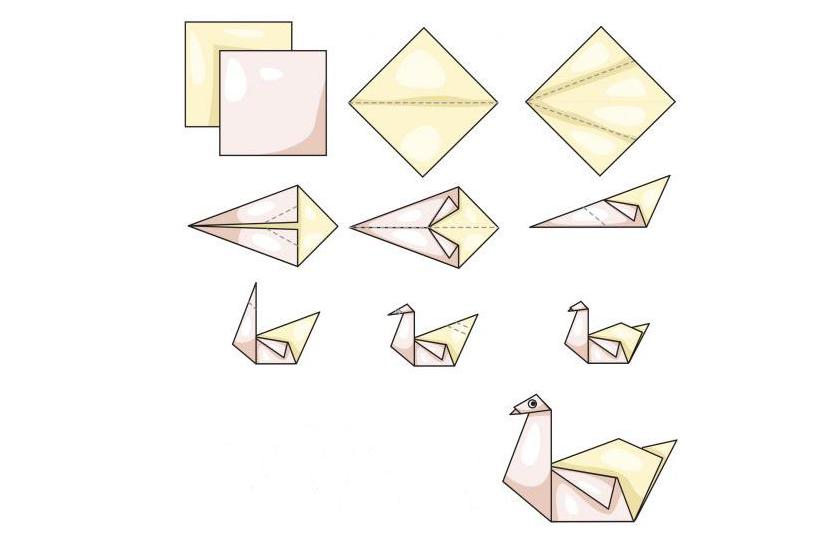 лебедь оригами пошаговая инструкция
