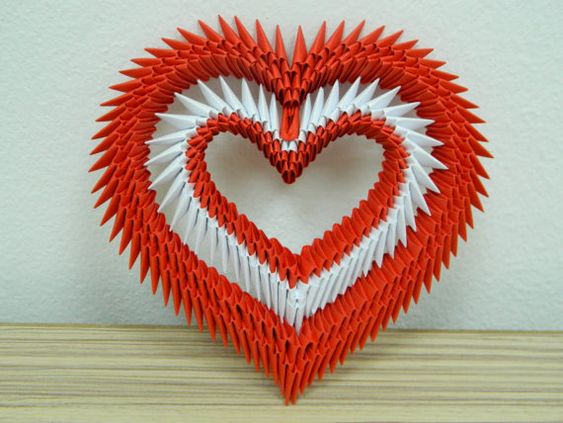 как собрать сердце оригами