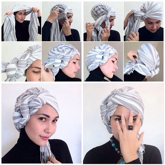 Как красиво одеть шарф на голову? Как завязывать шарф на голову разными способами?