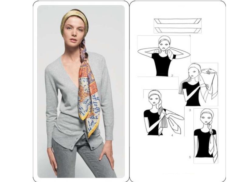 Как красиво одеть шарф на голову? Как завязывать шарф на голову разными способами?