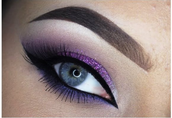 макияж глаз в фиолетовых тонах