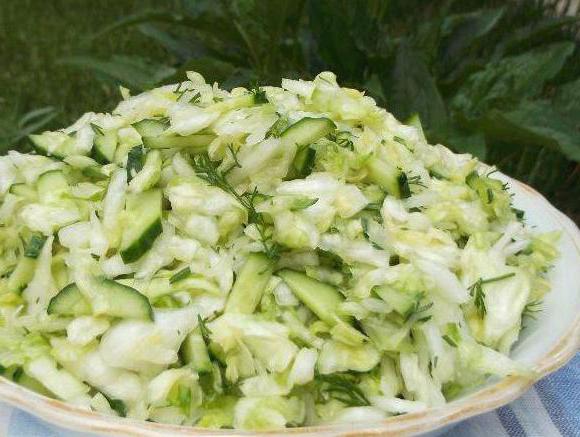 Калорийность салата из капусты и огурцов