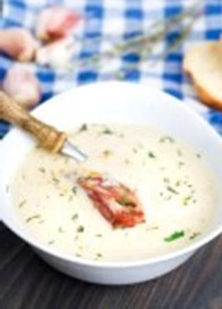 Суп сырный с копчеными ребрышками