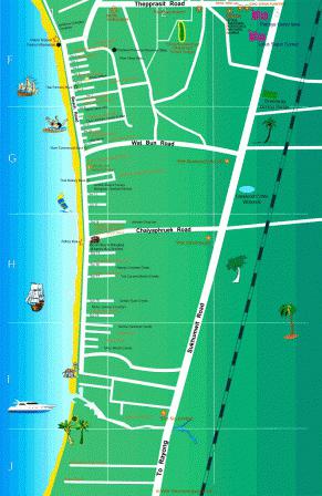 Карта отелей паттайя джомтьен
