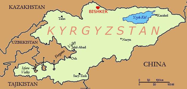 Киргизия на карте