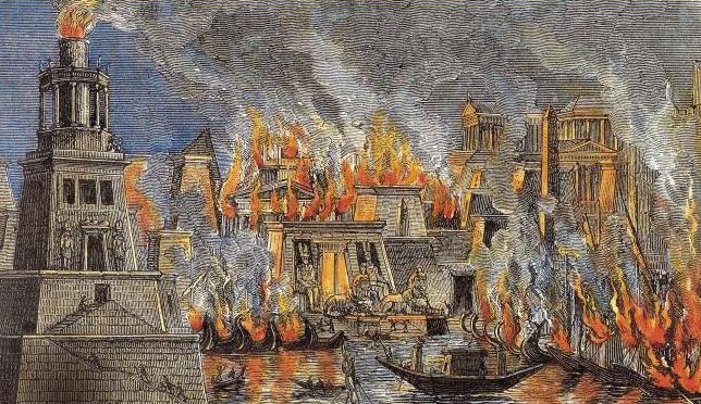 Пожар в Александрийской библиотеке